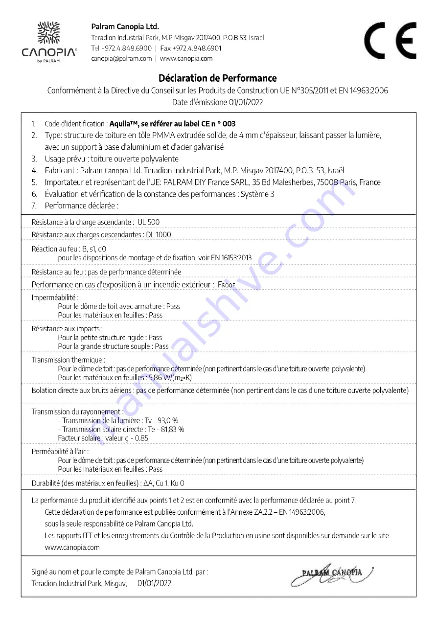 Palram Canopia AQUILA How To Assemble Download Page 37