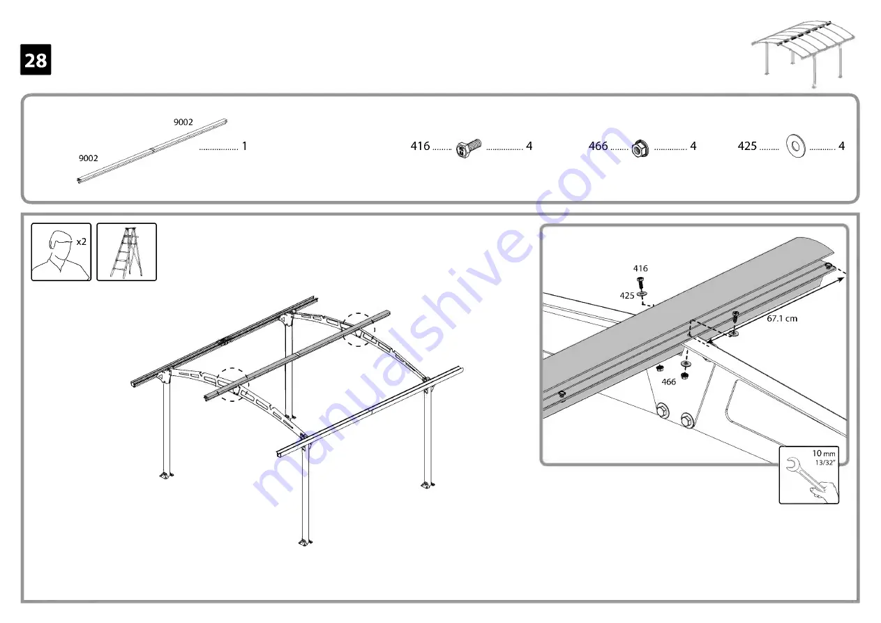 Palram CANOPIA ARCADIA Series How To Assemble Download Page 72