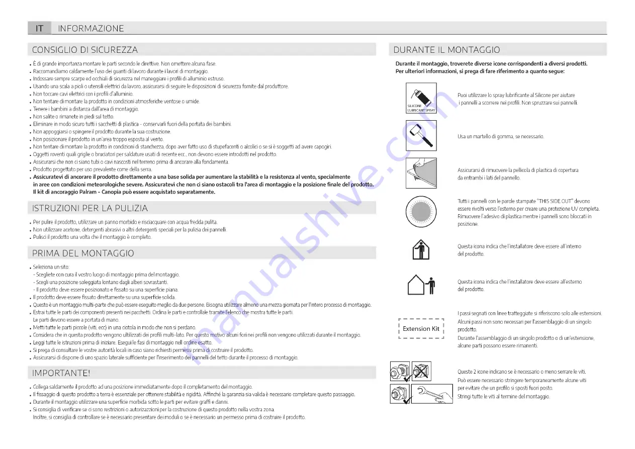 Palram CANOPIA BALANCE 8x8 / 2.4x2.4 How To Assemble Download Page 21