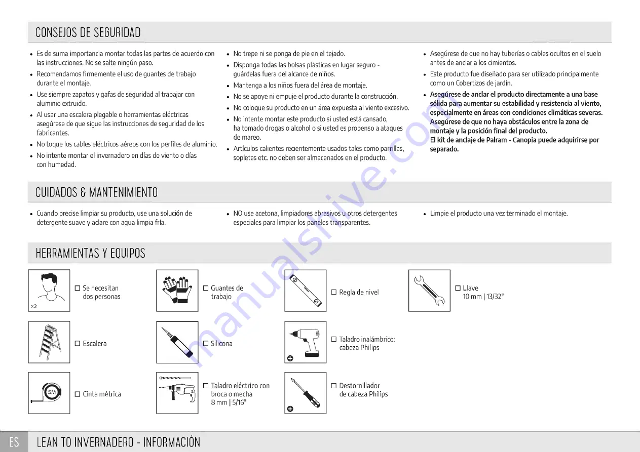 Palram Canopia LEAN TO 702969 How To Assemble Download Page 19