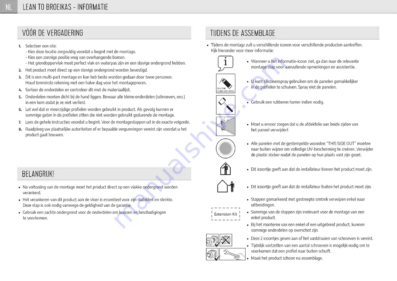 Palram Canopia LEAN TO 702969 How To Assemble Download Page 44