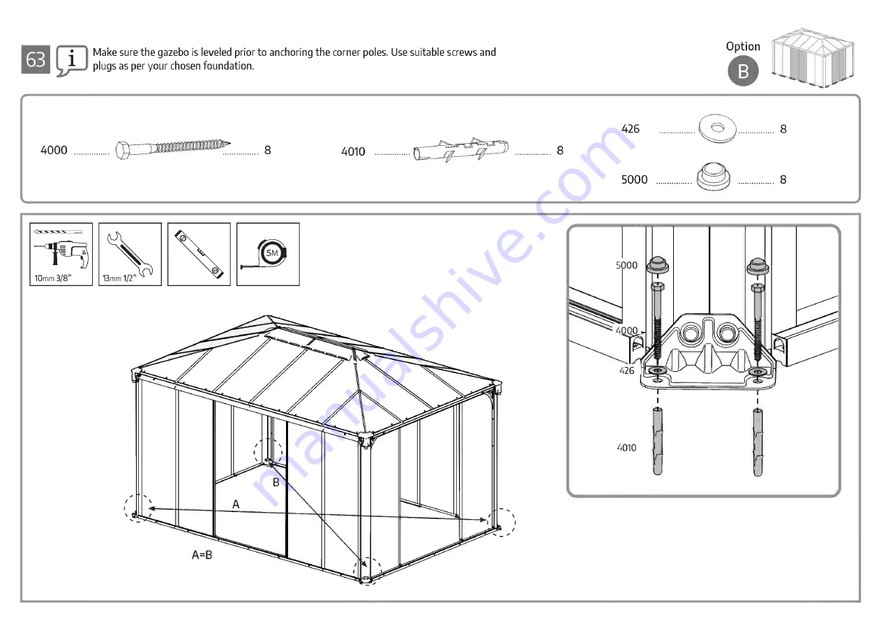 Palram Canopia Ledro 10x14 How To Assemble Download Page 95