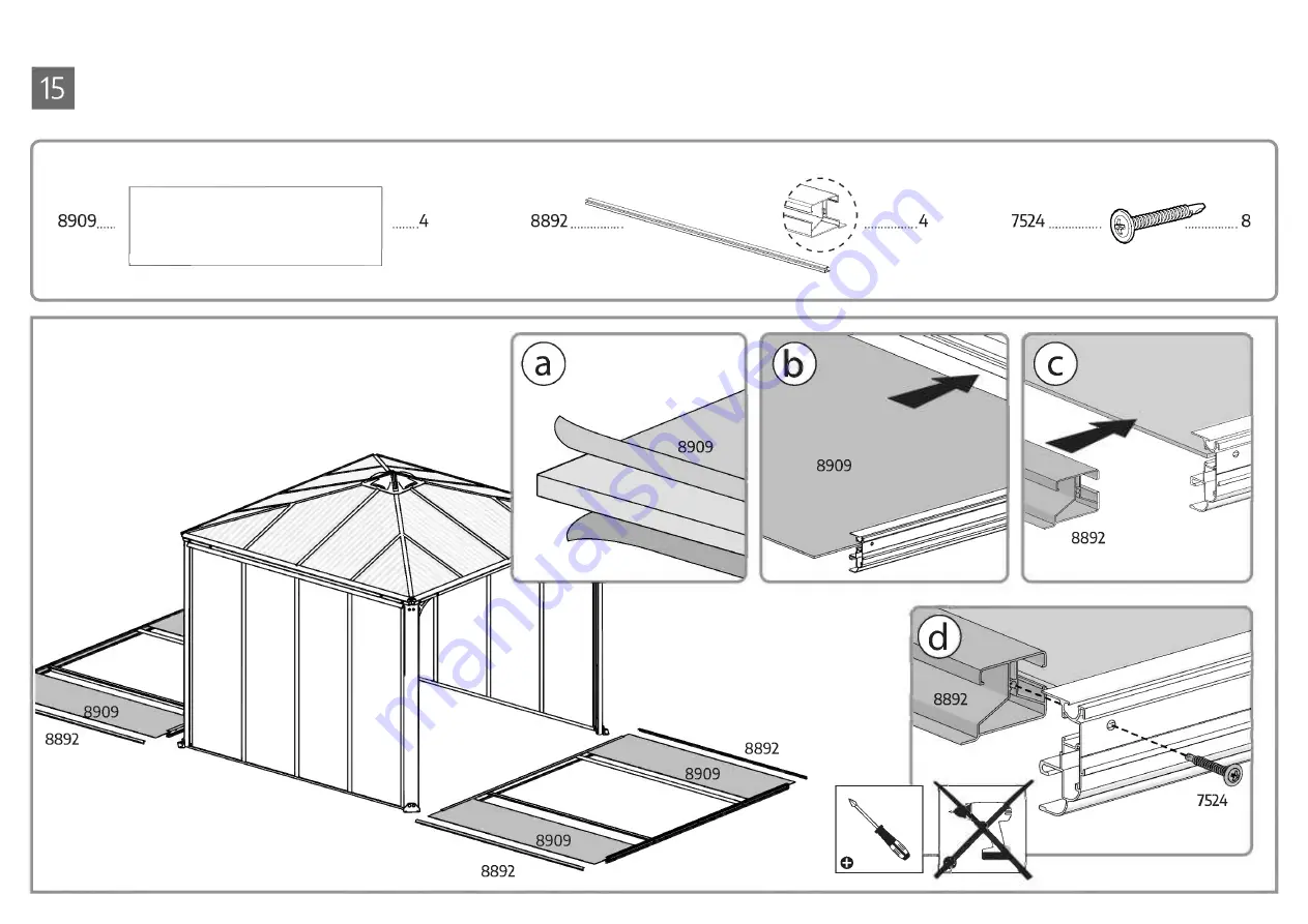 Palram Canopia Ledro 3x3 How To Assemble Download Page 42