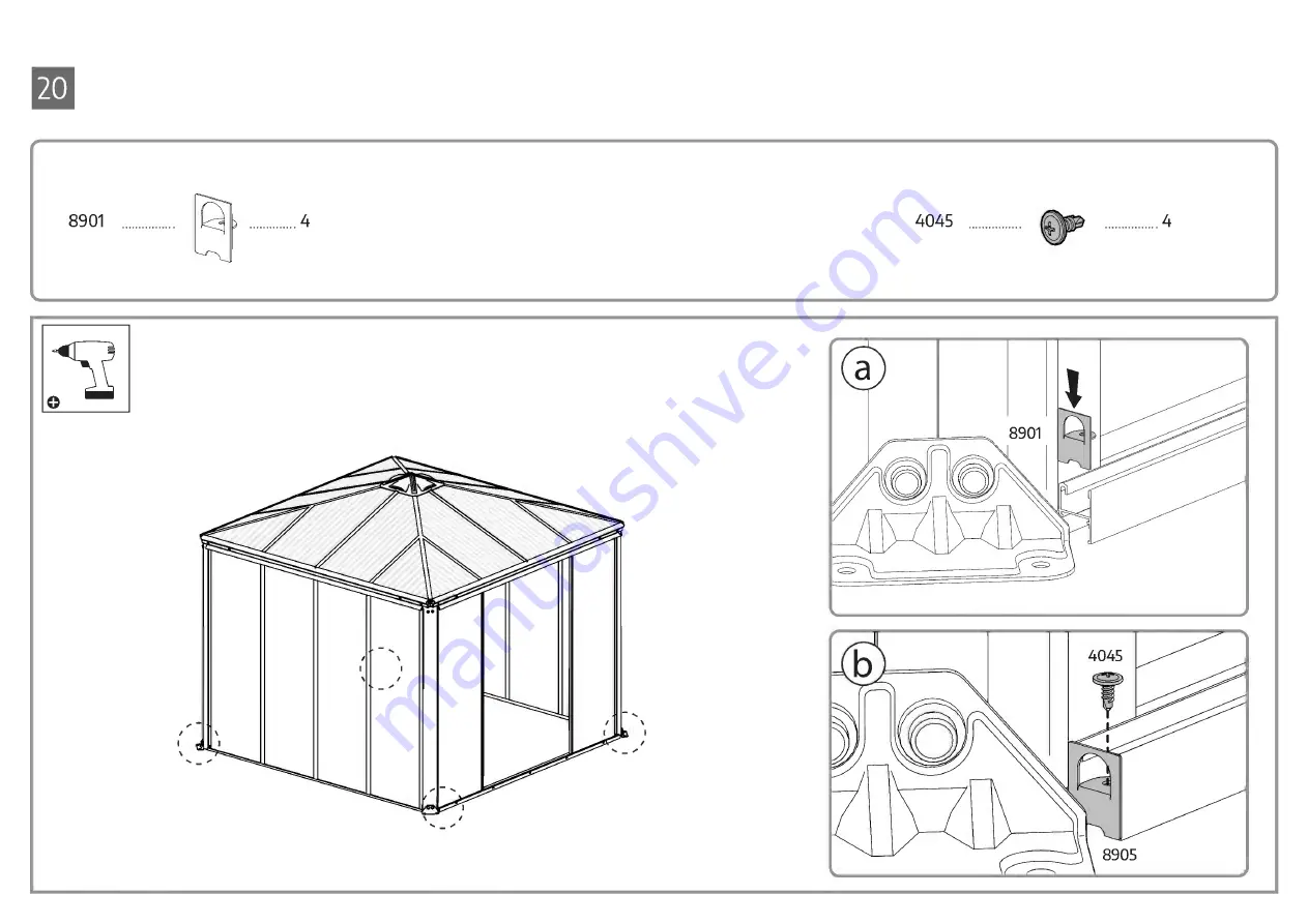 Palram Canopia Ledro 3x3 How To Assemble Download Page 47