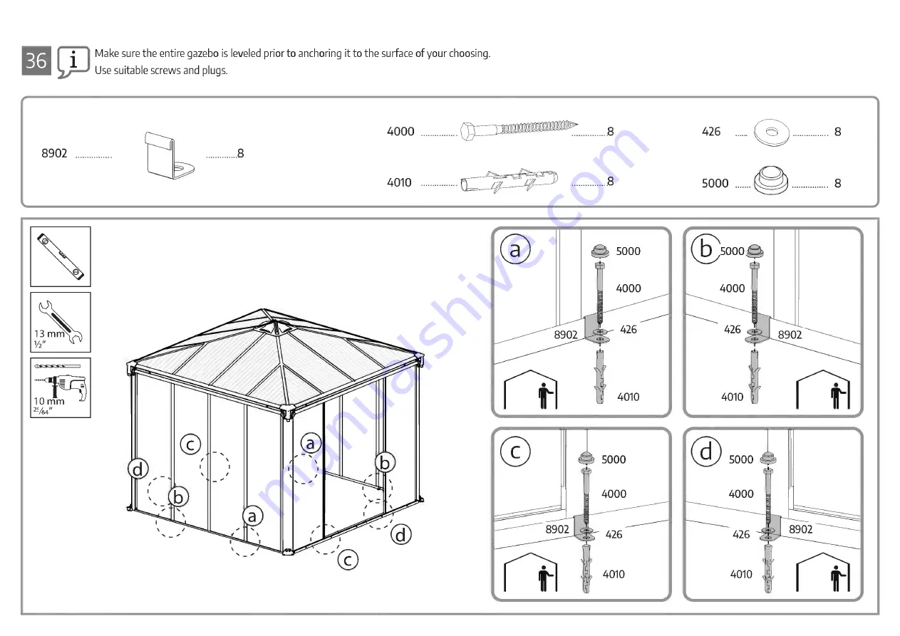 Palram Canopia Ledro 3x3 How To Assemble Download Page 63