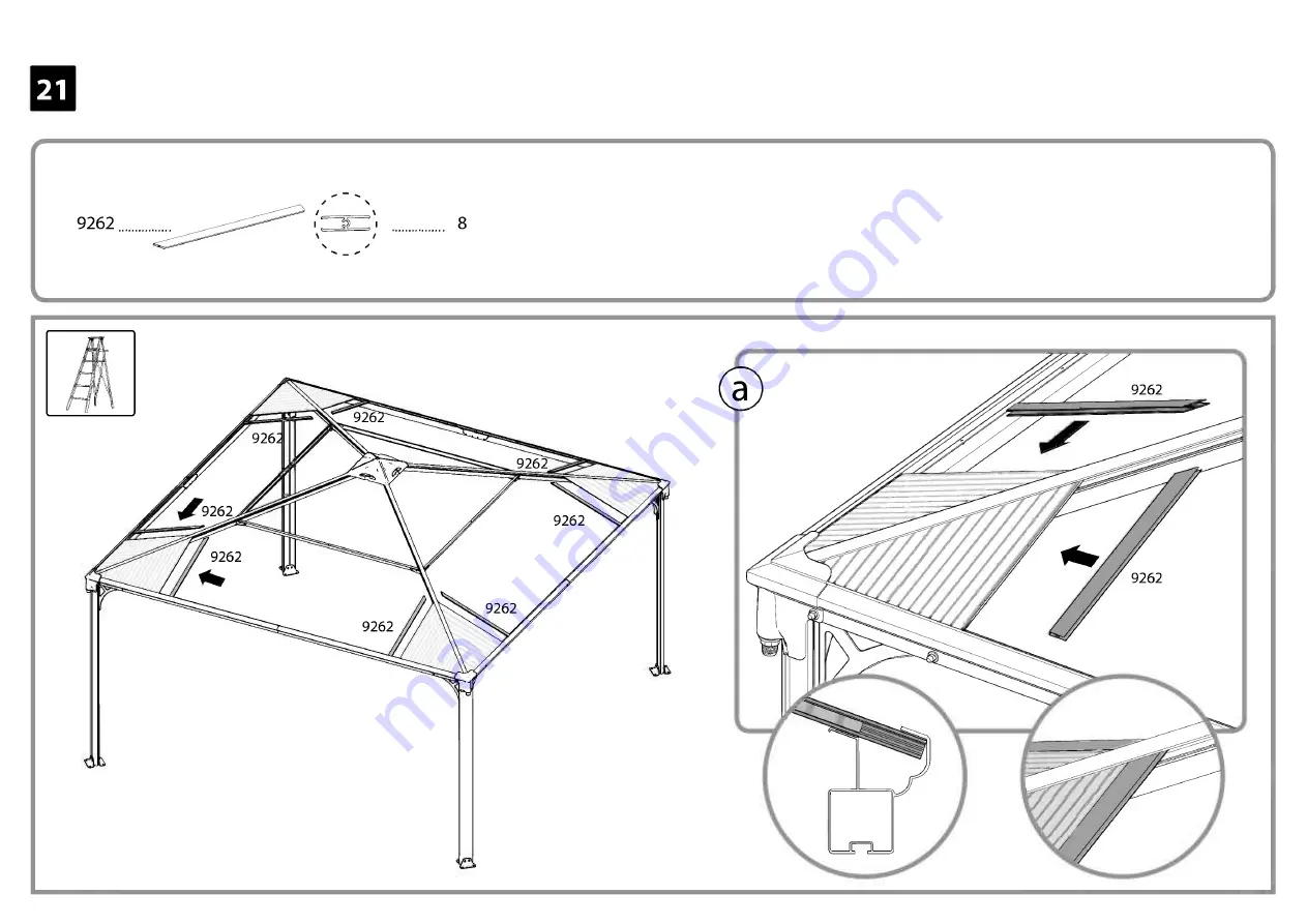 Palram CANOPIA PALERMO 4.3x4.3 / 14x14 How To Assemble Download Page 61