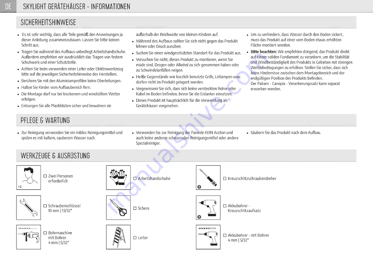 Palram CANOPIA RUBICON 6x10 / 2x3 How To Assemble Download Page 16