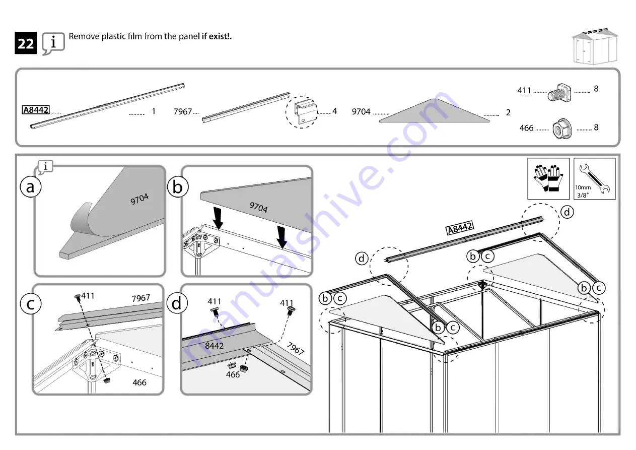 Palram CANOPIA RUBICON 6x8 How To Assemble Download Page 56