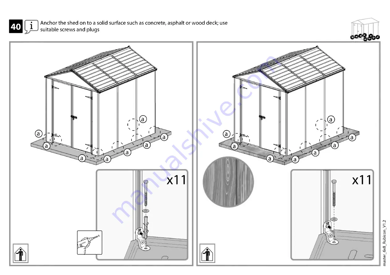 Palram CANOPIA RUBICON 6x8 How To Assemble Download Page 74