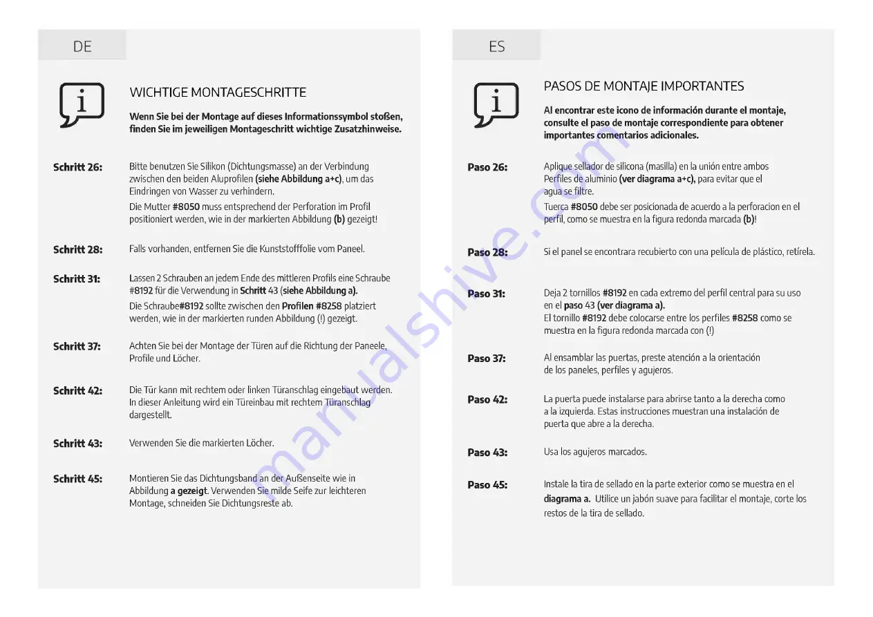 Palram CANOPIA RUBICON 8x10 / 2.4x3 Manual Download Page 20