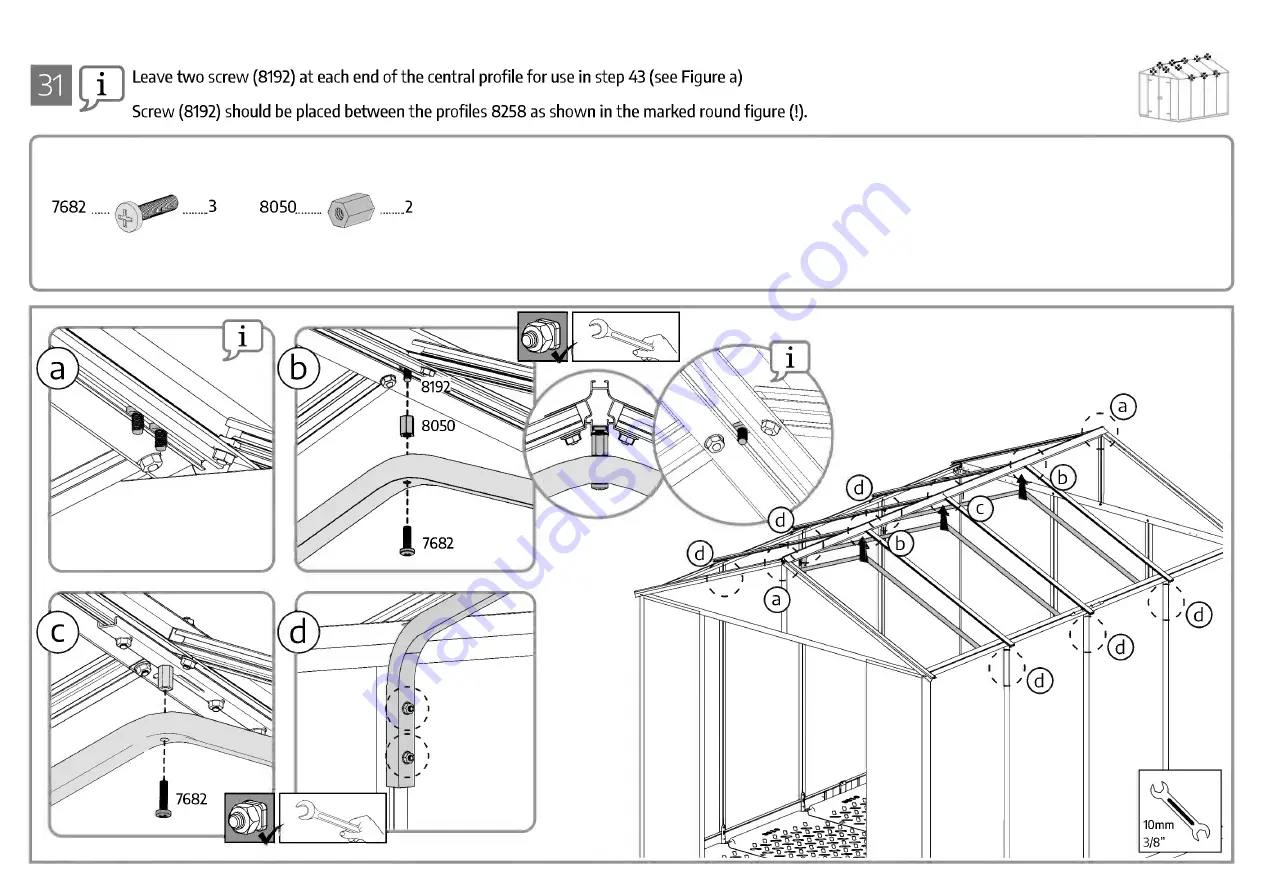 Palram CANOPIA RUBICON 8x10 / 2.4x3 Manual Download Page 58