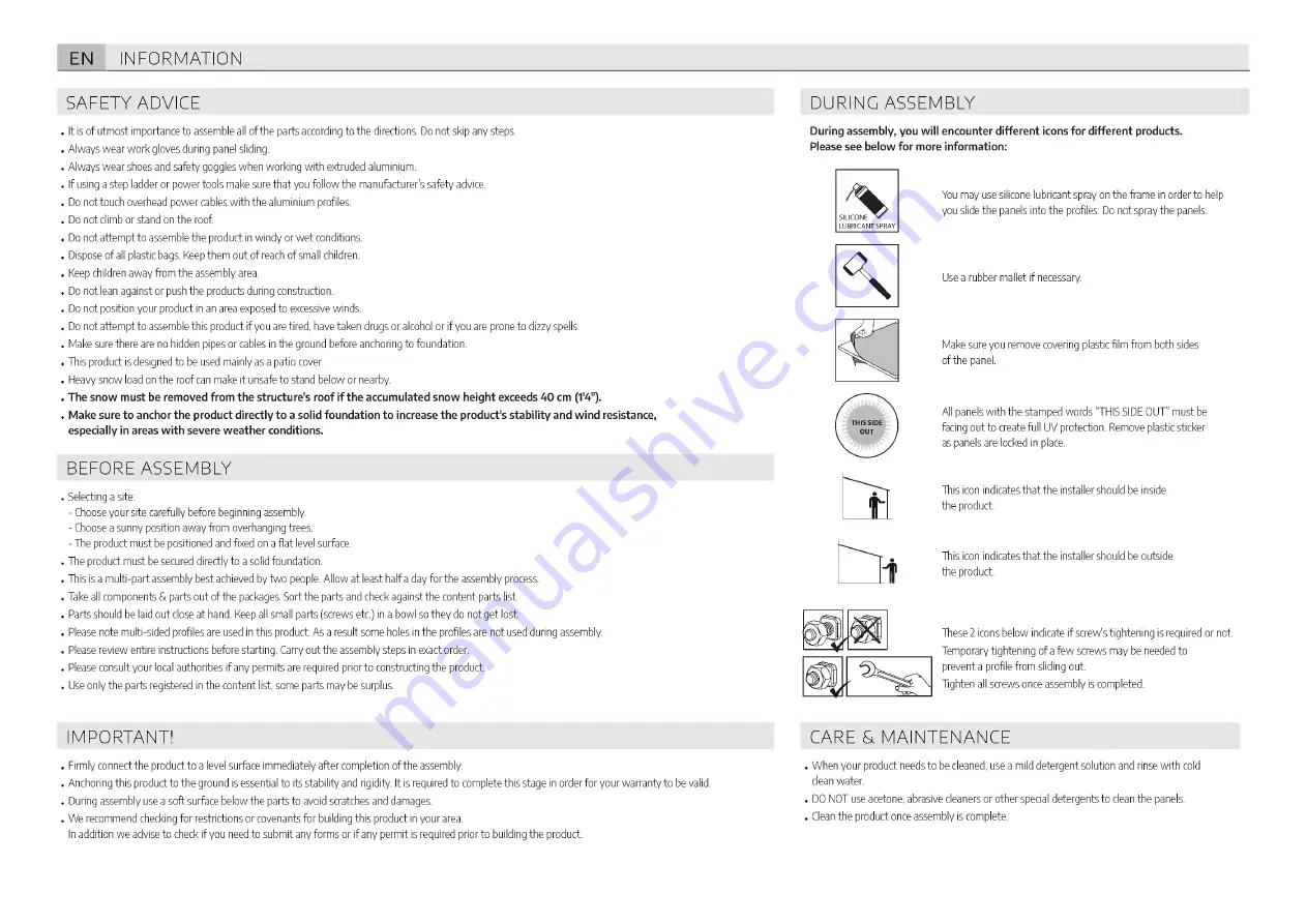 Palram Canopia SanRemo 13x14 How To Assemble Download Page 11