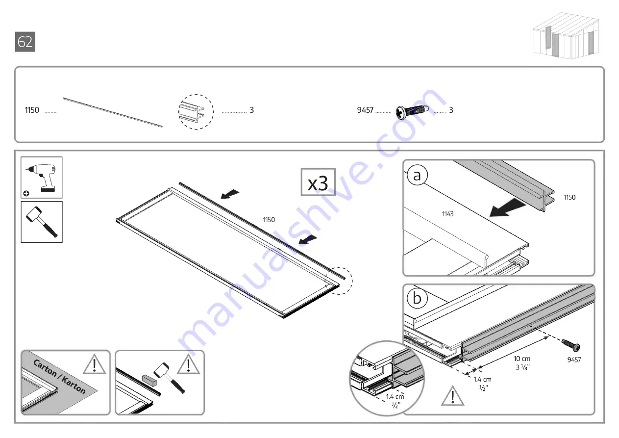 Palram Canopia SanRemo 13x14 How To Assemble Download Page 104