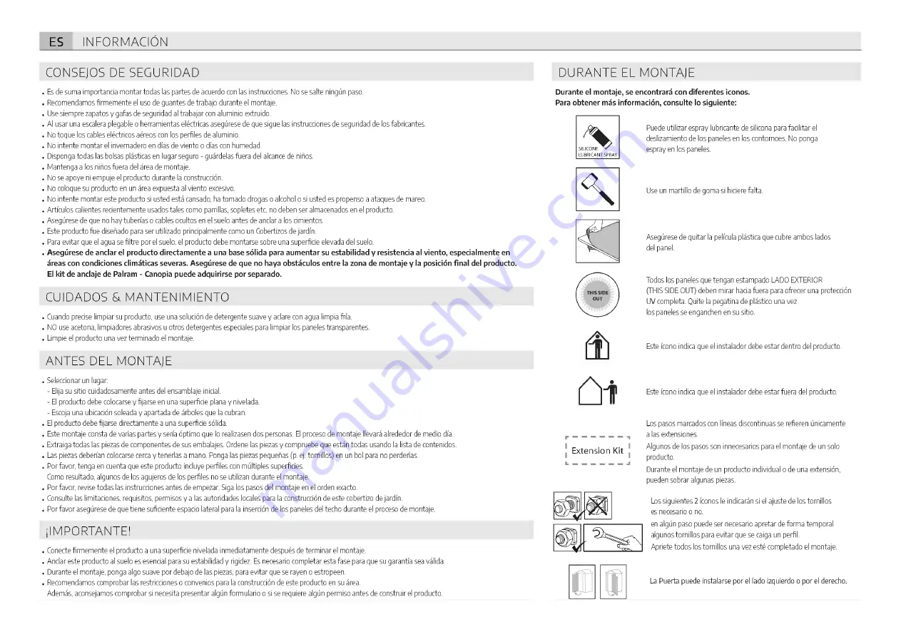 Palram CANOPIA SKYLIGHT 4x3/1.2x1 Скачать руководство пользователя страница 11