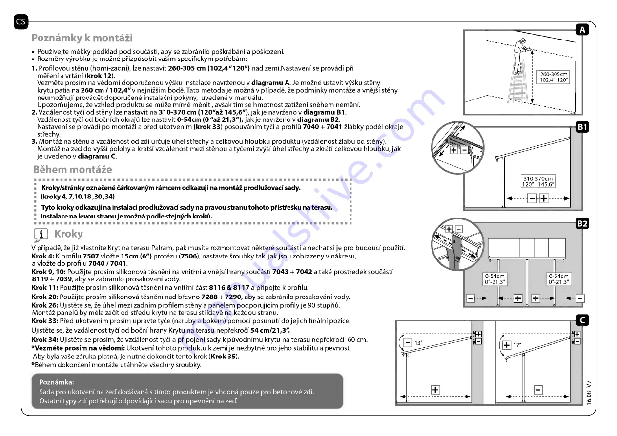 Palram Feria 4x1.8 Extention Module Manual Download Page 19