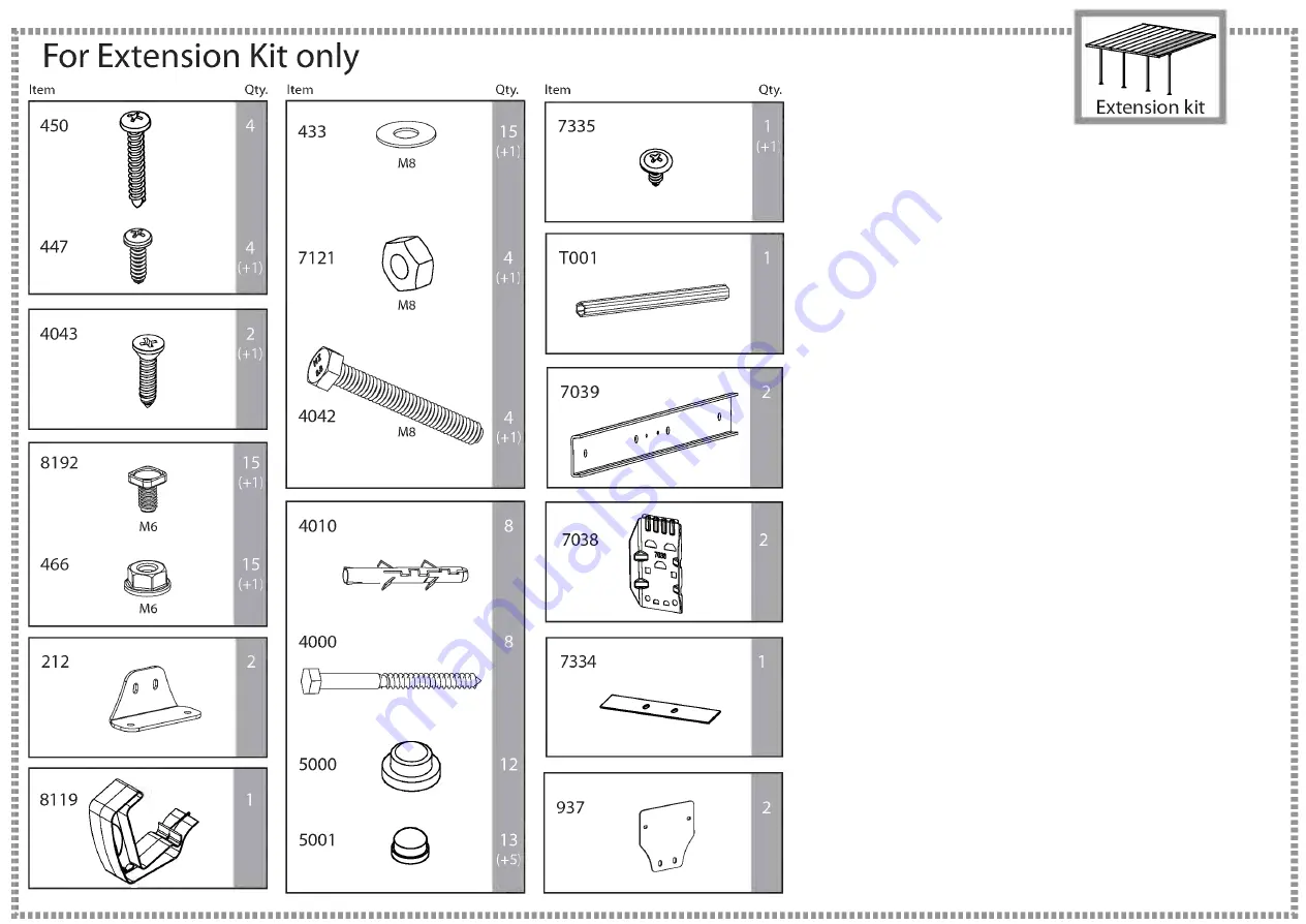 Palram Feria 4x1.8 Extention Module Manual Download Page 24