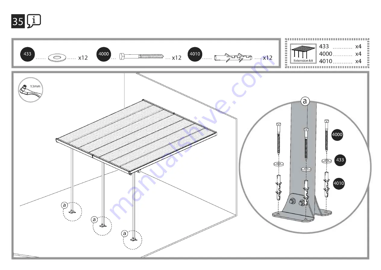 Palram Feria 4x1.8 Extention Module Скачать руководство пользователя страница 61