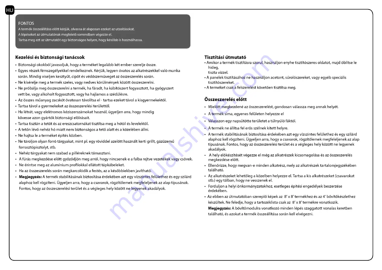 Palram GIory Assembly Instructions Manual Download Page 38