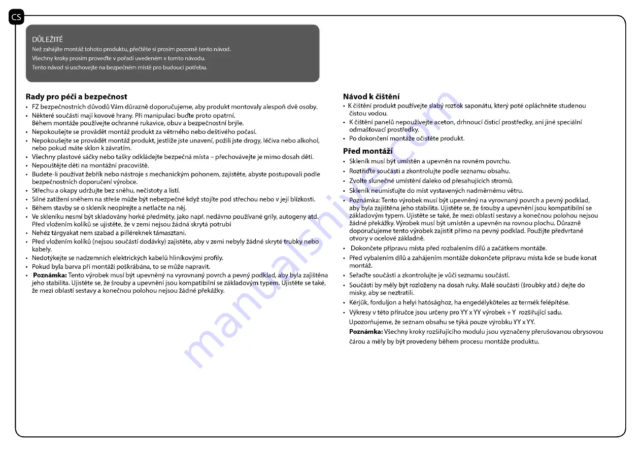 Palram GIory Assembly Instructions Manual Download Page 46