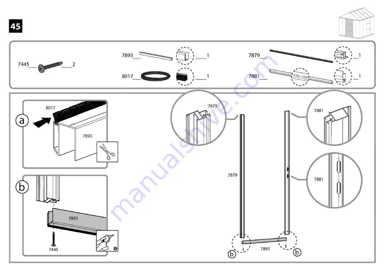 Palram Glory 8'x8' Premium Class Greenhouse Assembly Instructions Manual Download Page 53