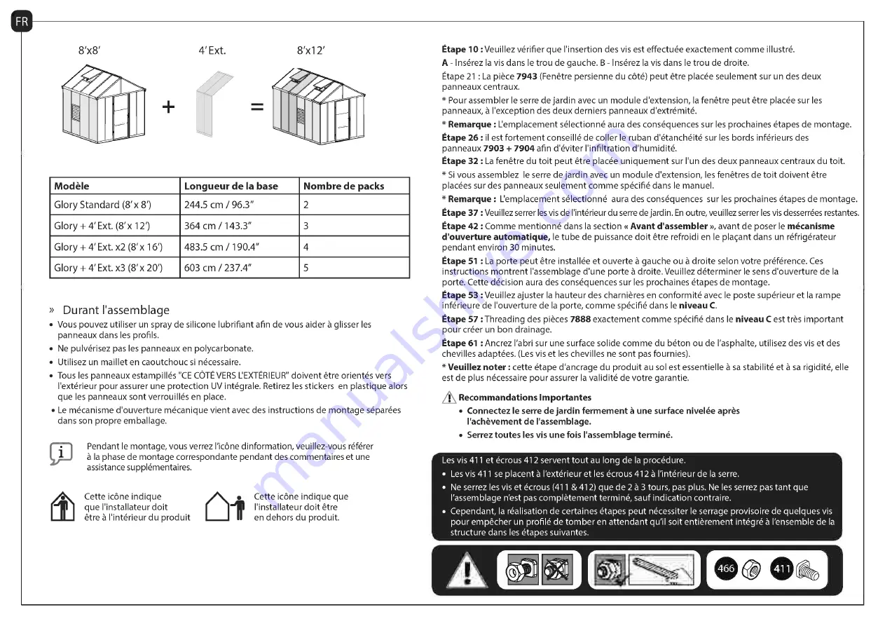 Palram Glory Standard 8'x 8' Скачать руководство пользователя страница 7