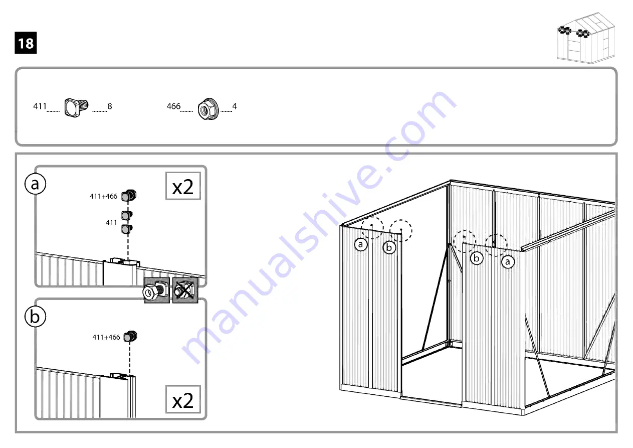 Palram Glory Standard 8'x 8' Assembly Instructions Manual Download Page 32