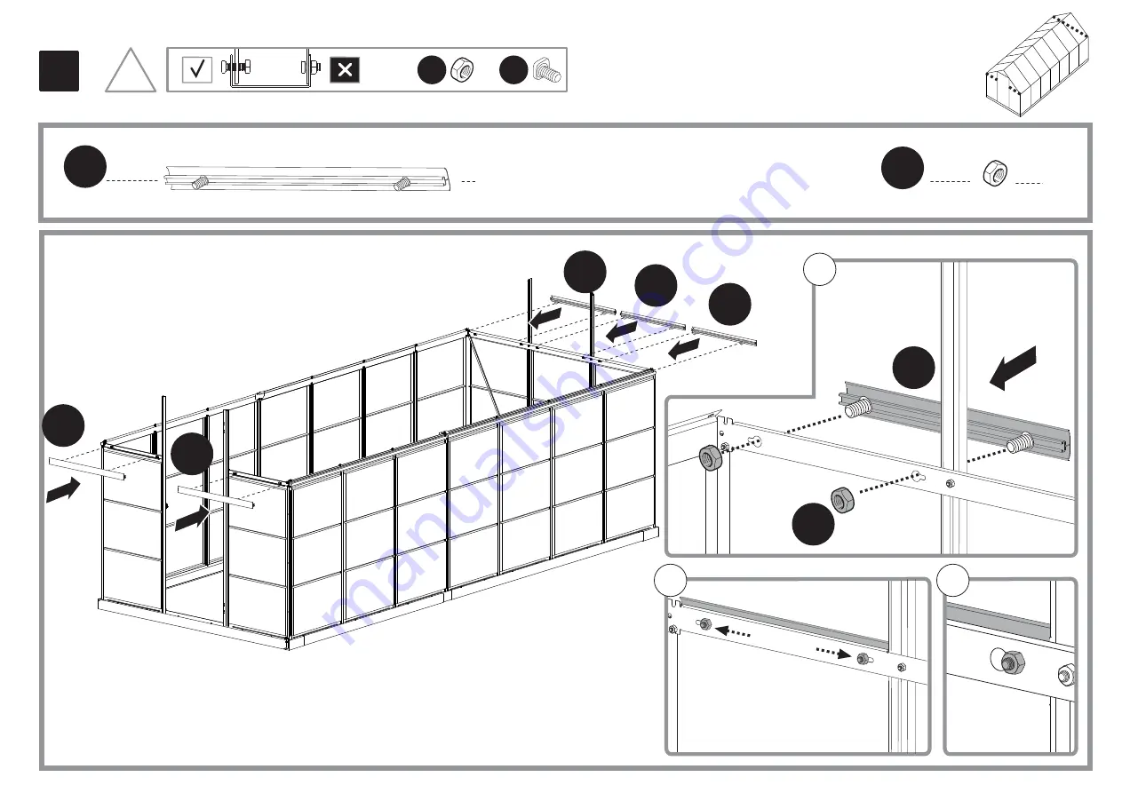 Palram Harmony 6x14 Clear Glazing Assembly Instructions Manual Download Page 44