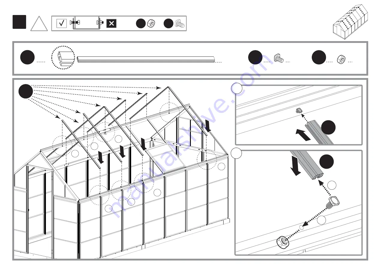 Palram Harmony 6x14 Clear Glazing Assembly Instructions Manual Download Page 63