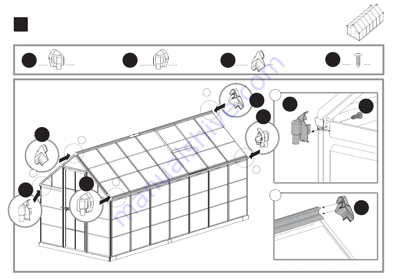 Palram Harmony 6x14 Clear Glazing Assembly Instructions Manual Download Page 78