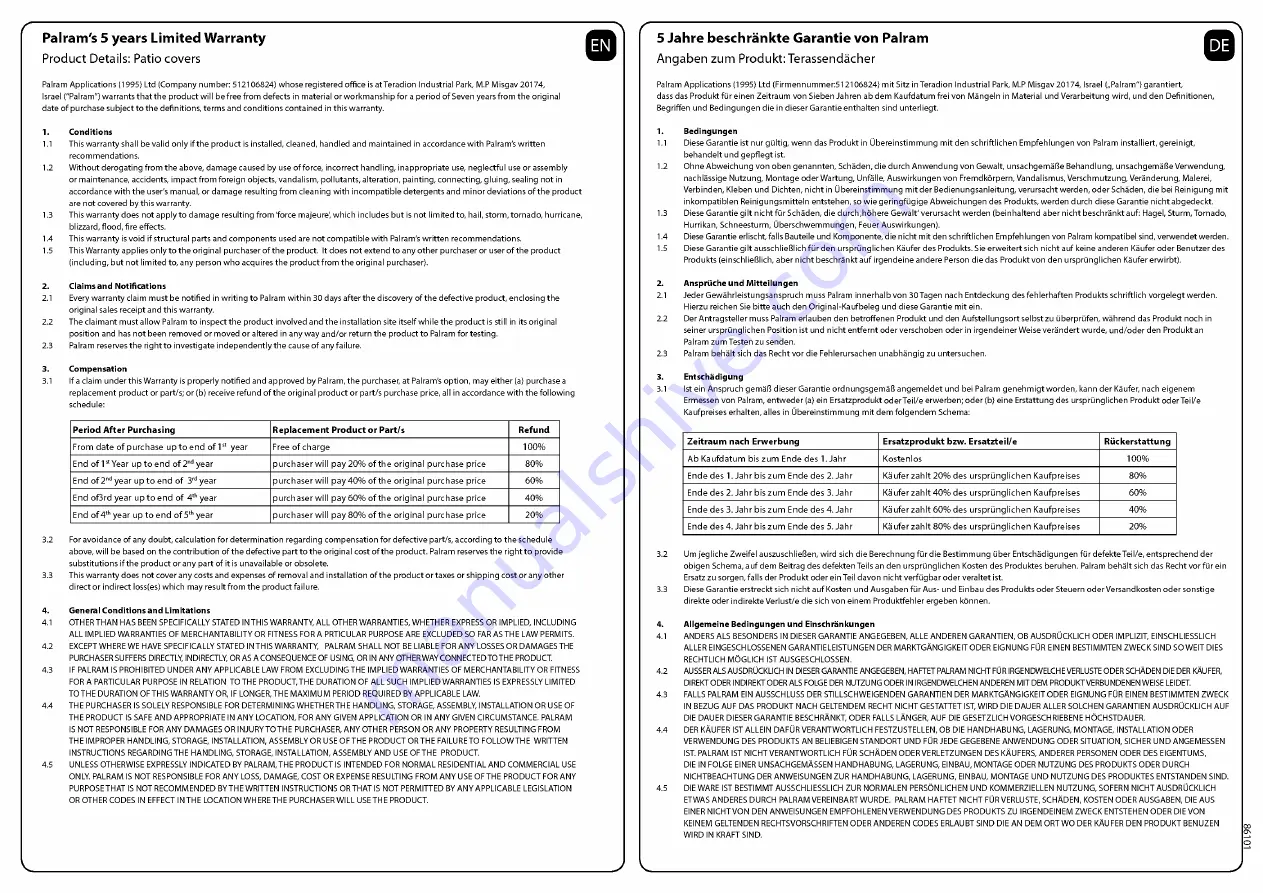 Palram Juniper 3x2 Extension Скачать руководство пользователя страница 33