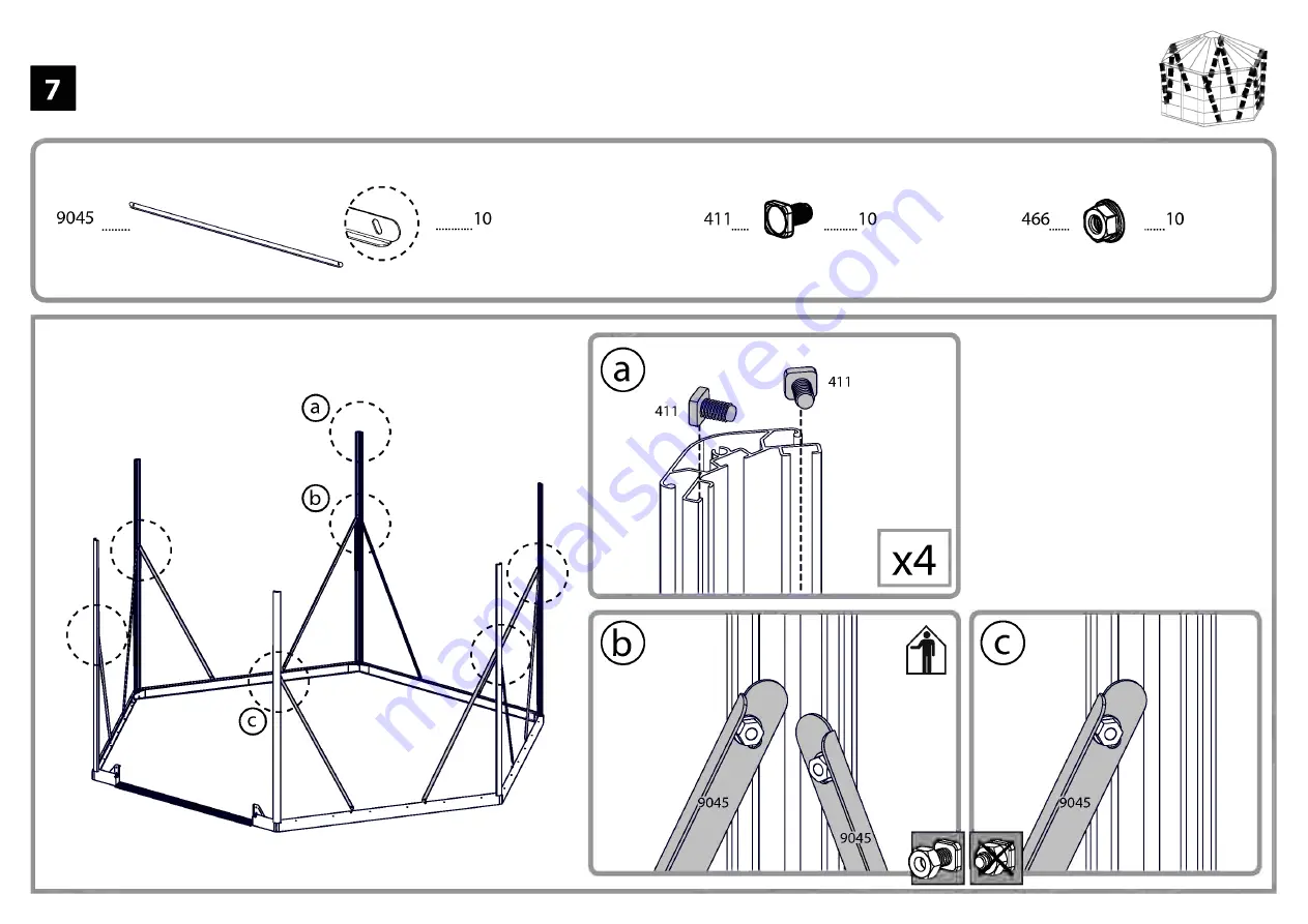 Palram Oasis Hex 12' Greenhouse Assembly Instructions Manual Download Page 25