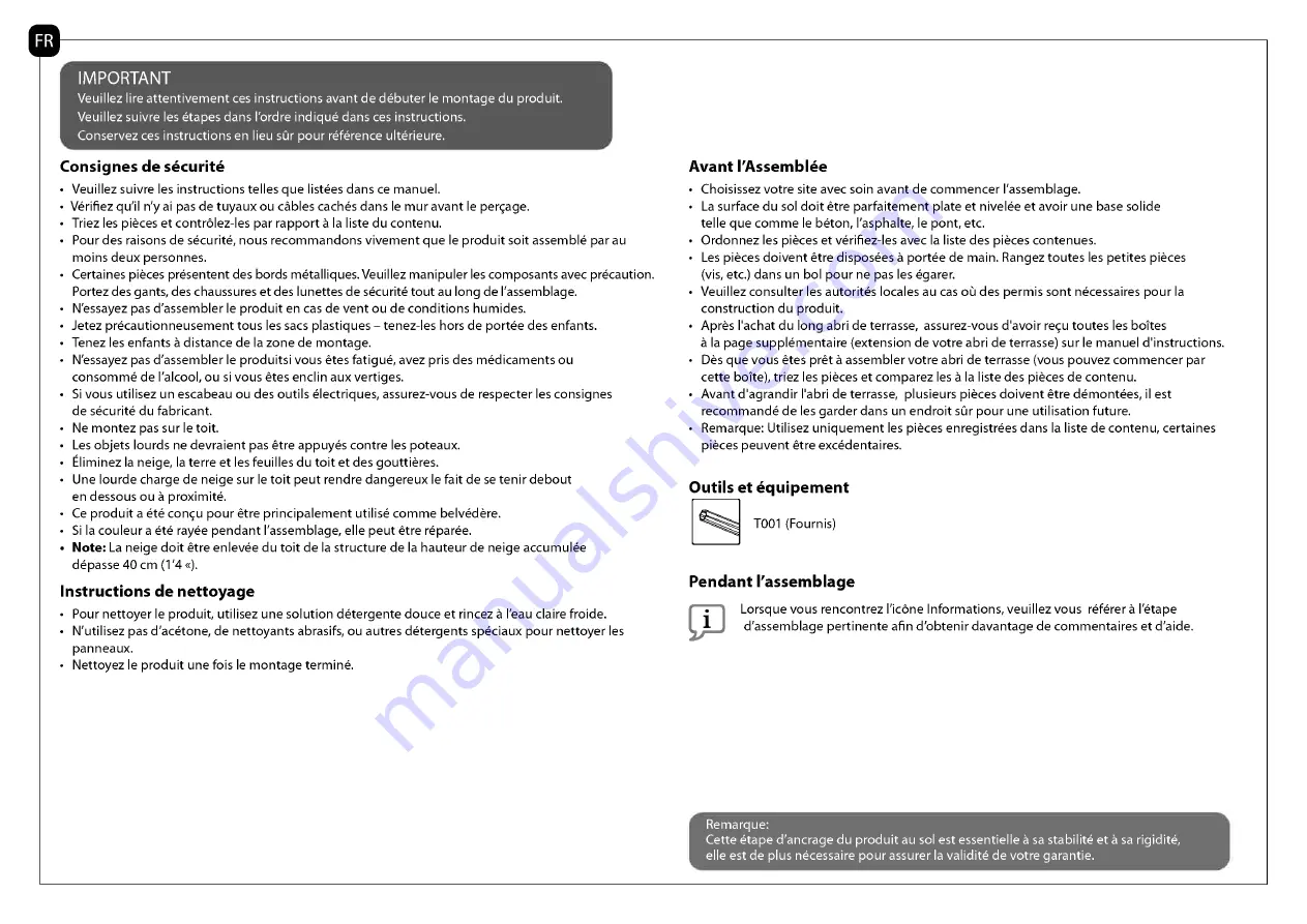 Palram Olympia 3x3.05 Manual Download Page 11