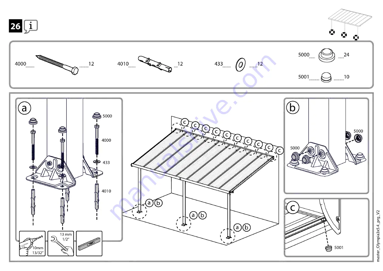 Palram OLYMPIA 3x3.05m/10 Manual Download Page 58