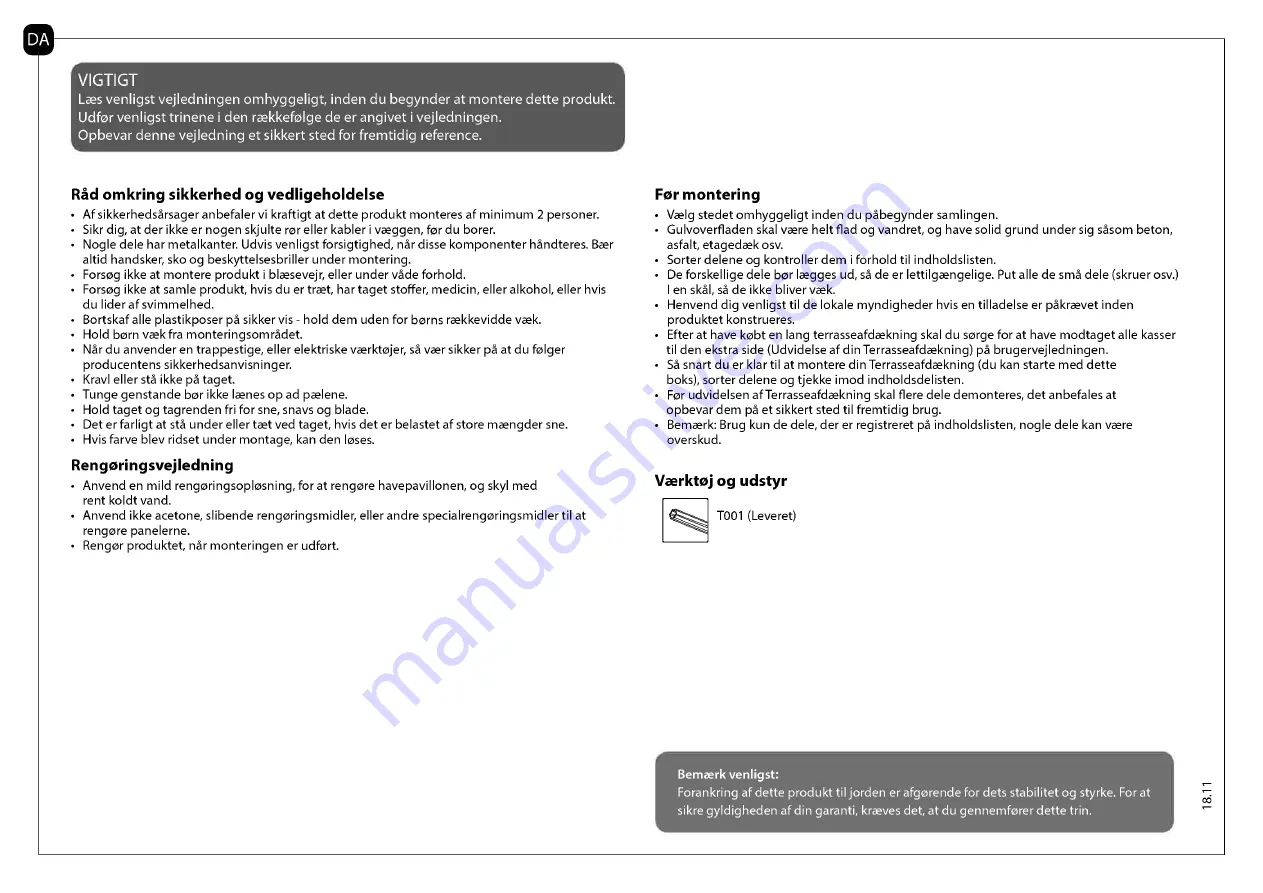 Palram SanRemo 3x4.25 Assembly Manual Download Page 20