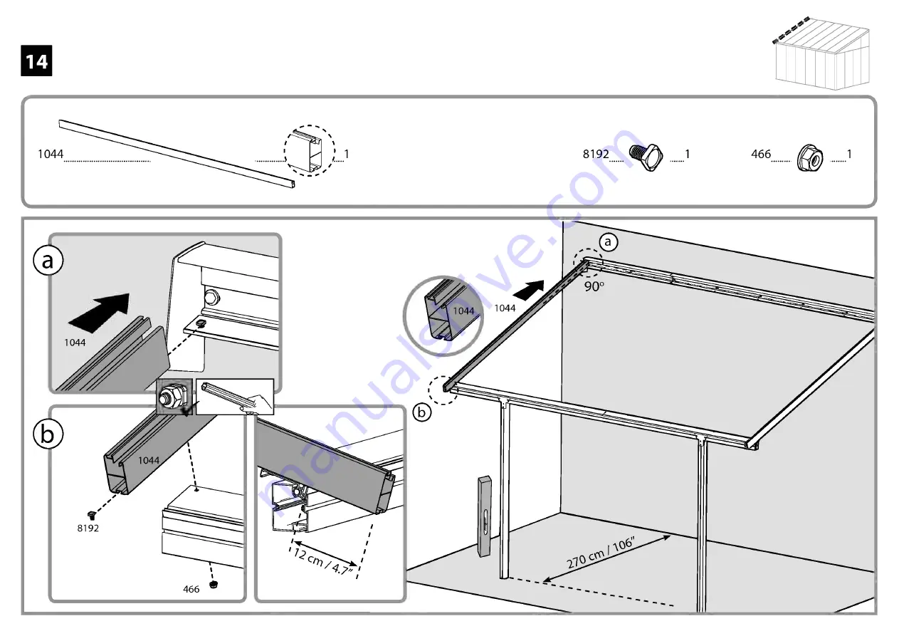 Palram SanRemo 3x4.25 Assembly Manual Download Page 57