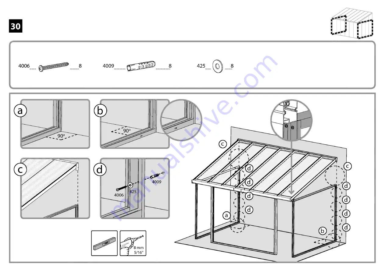 Palram SanRemo 3x4.25 Assembly Manual Download Page 73