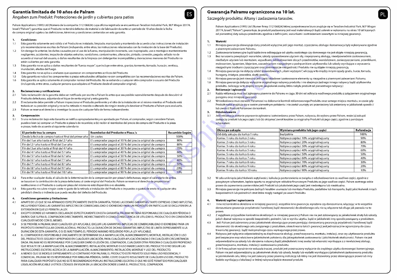 Palram SanRemo 3x4.25 Assembly Manual Download Page 103