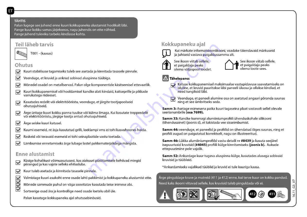 Palram Skylight 6x10 Tan Manual Download Page 23