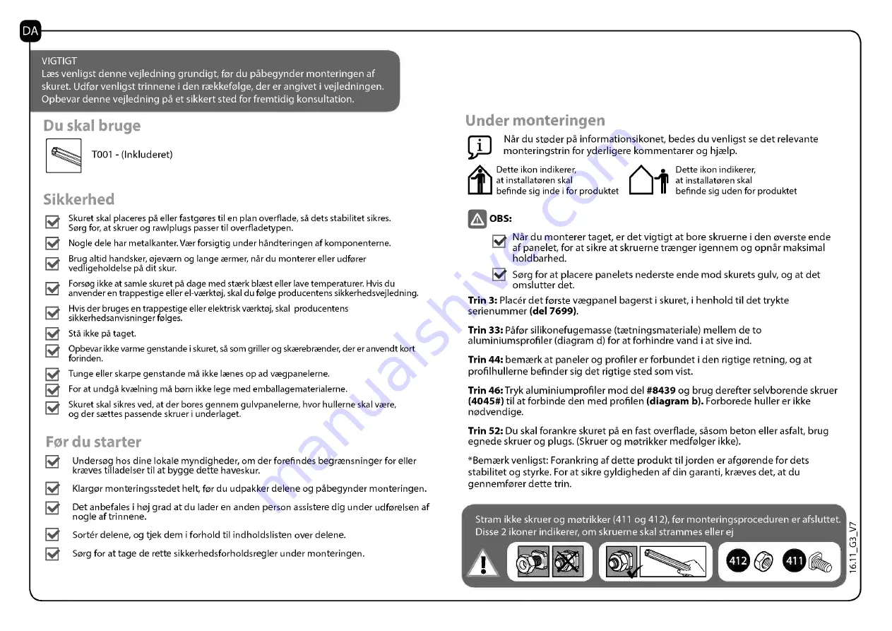 Palram Skylight 6x10 Tan Manual Download Page 25