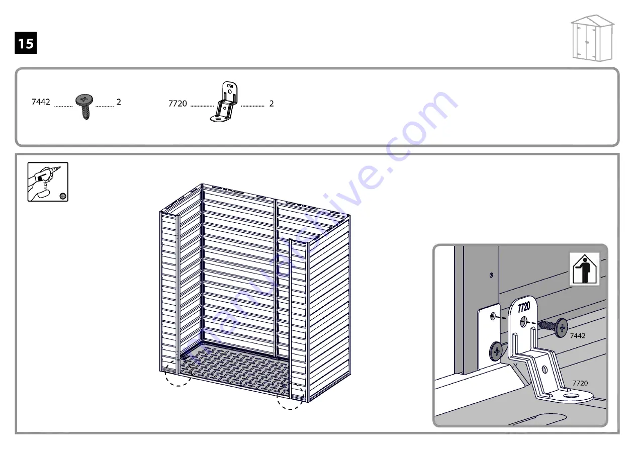 Palram Skylight Shed - 6x3 Assembly Instructions Manual Download Page 44