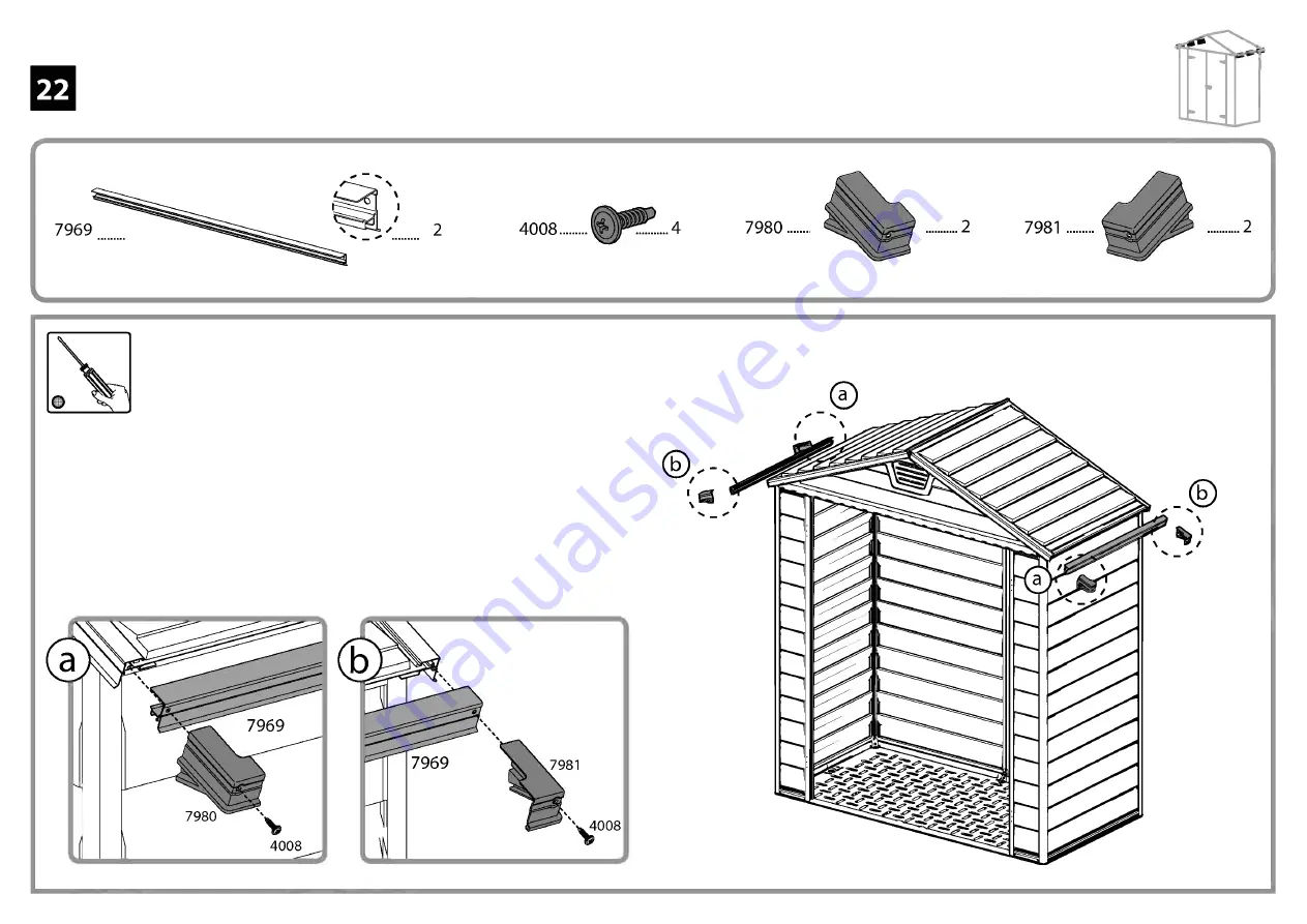 Palram Skylight Shed - 6x3 Assembly Instructions Manual Download Page 51