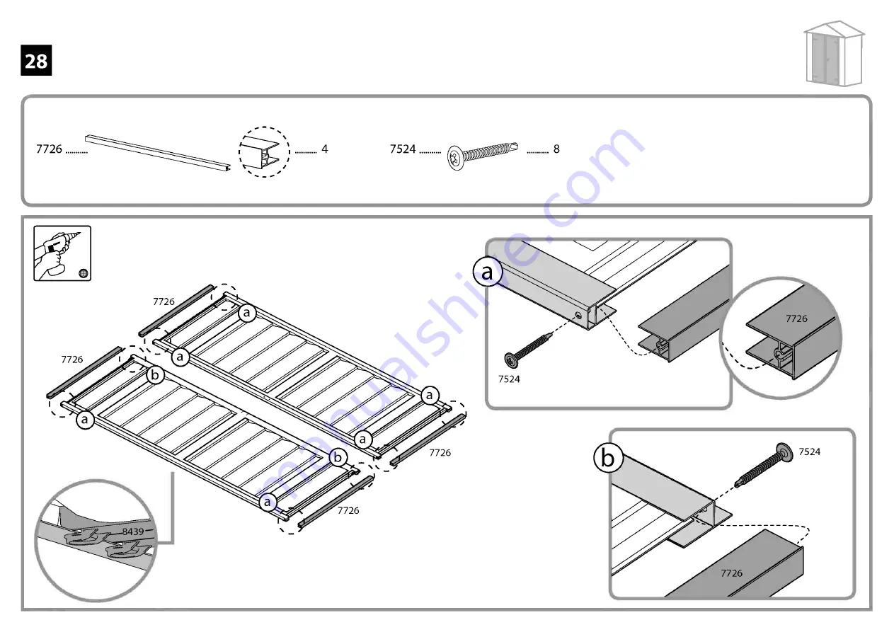 Palram Skylight Shed - 6x3 Assembly Instructions Manual Download Page 57