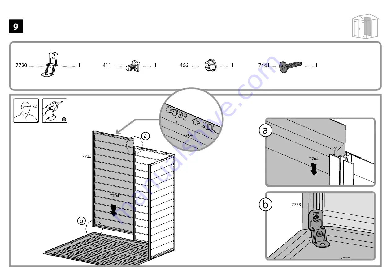 Palram Skylight Shed-6x5 Assembly Instructions Manual Download Page 28