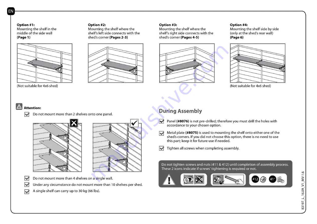 Palram Skylight Shed-Shelf Manual Download Page 4