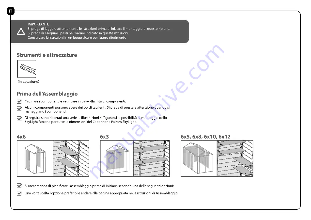 Palram Skylight Shed-Shelf Manual Download Page 11