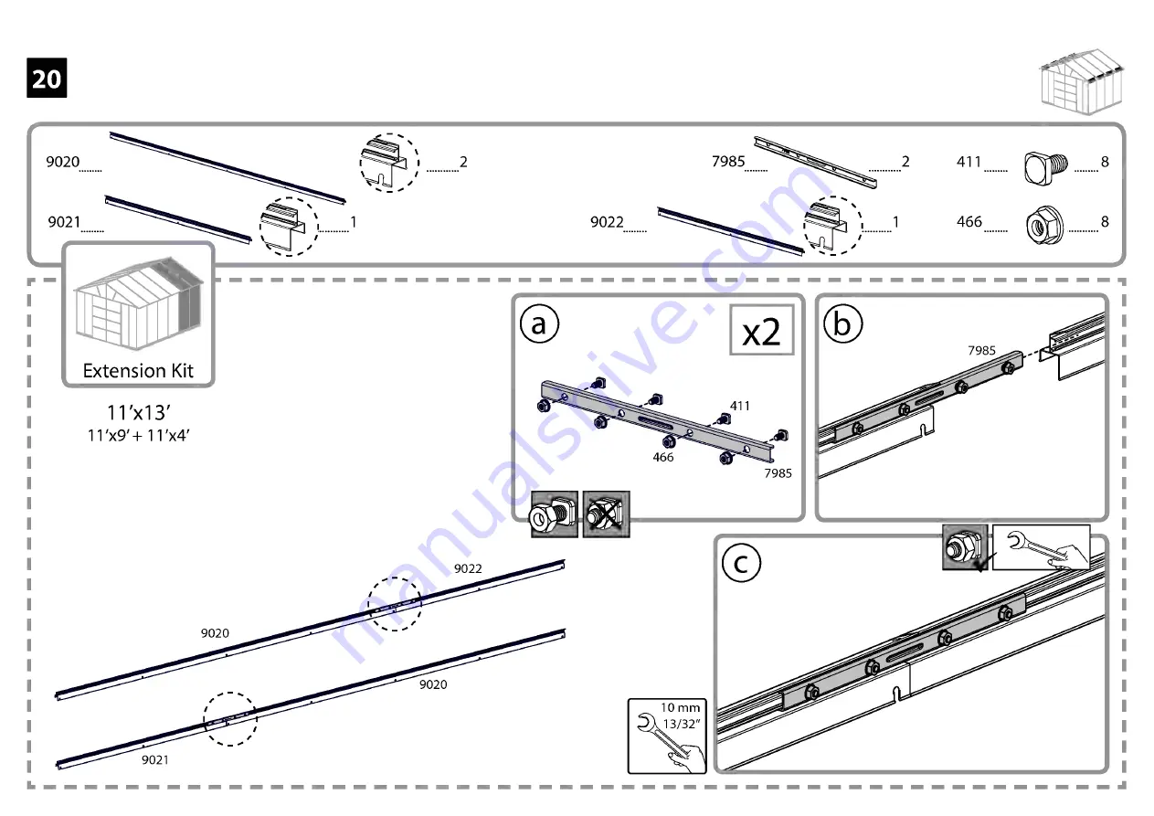 Palram Yukon Shed 11x9 Скачать руководство пользователя страница 45