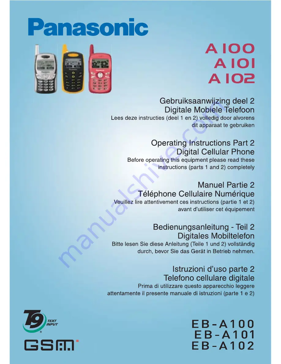 Panasonic A102 Operating Instructions Manual Download Page 1