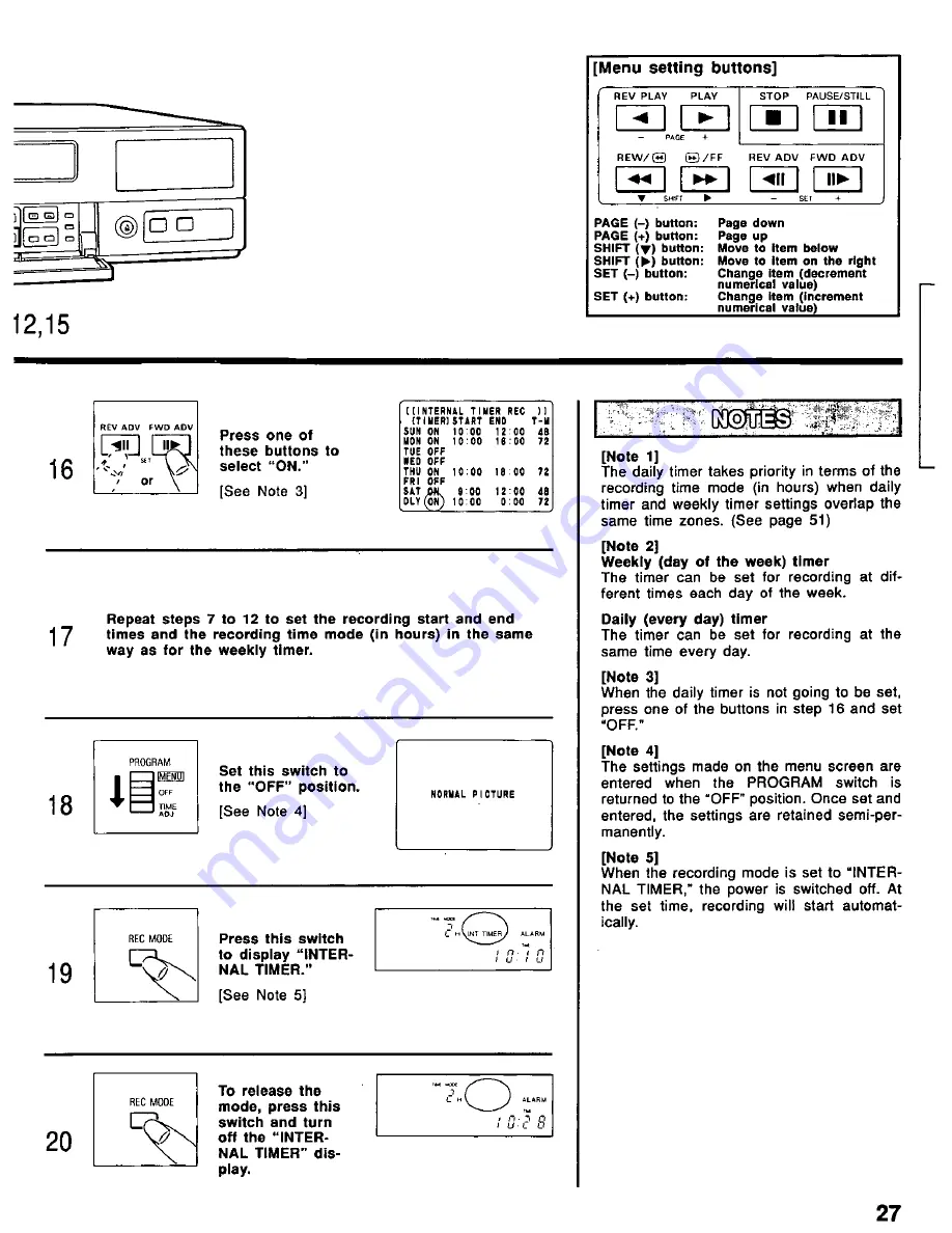 Panasonic AG6730P - TIME LAPSE RECORDER Operating Instructions Manual Download Page 27