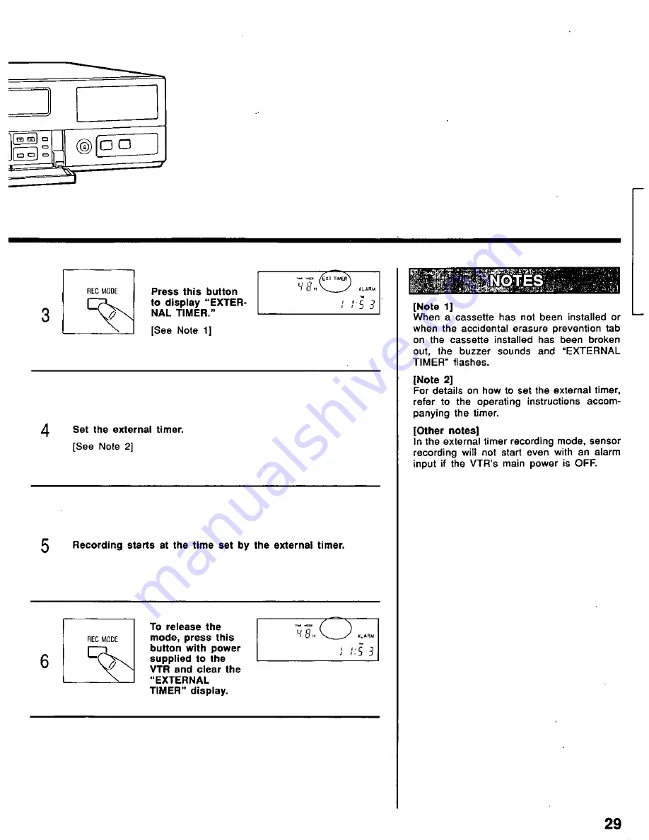 Panasonic AG6730P - TIME LAPSE RECORDER Operating Instructions Manual Download Page 29