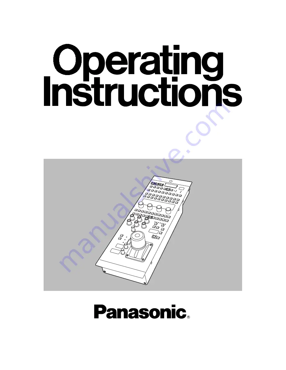 Panasonic AKHRP931P - RMT PANEL - AKHC930 Operating Instructions Manual Download Page 1